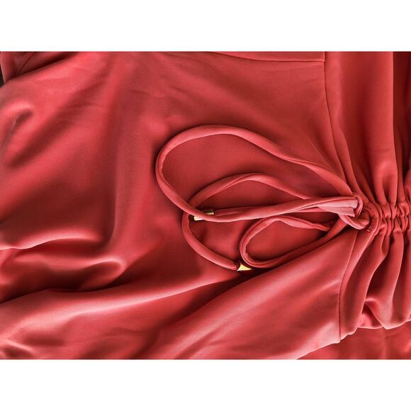 INC High Rise Cinched Peach Cropped Wide Leg Jersey Pant - M - Picture 5 of 8